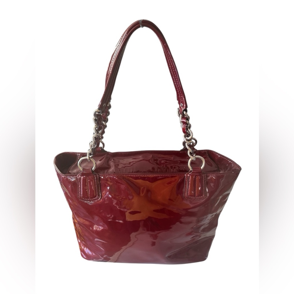 COACH Chelsea | Dark Red Patent Leather with Silver Accents - Picture 4 of 13